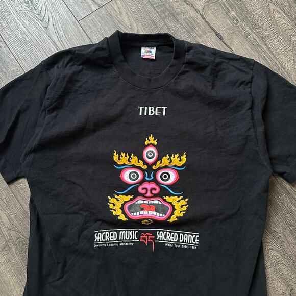 Rare Vintage 90s Tibet Sacred Music Dance Freedom Tour Shirt - Picture 2 of 6